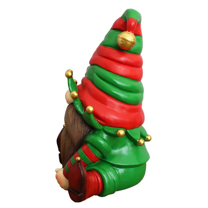 (Pre-Order) Cheerful Elf Gnome Festive Figurine, 8" Christmas Garden Statue Resin Statues OrnamentallyYou