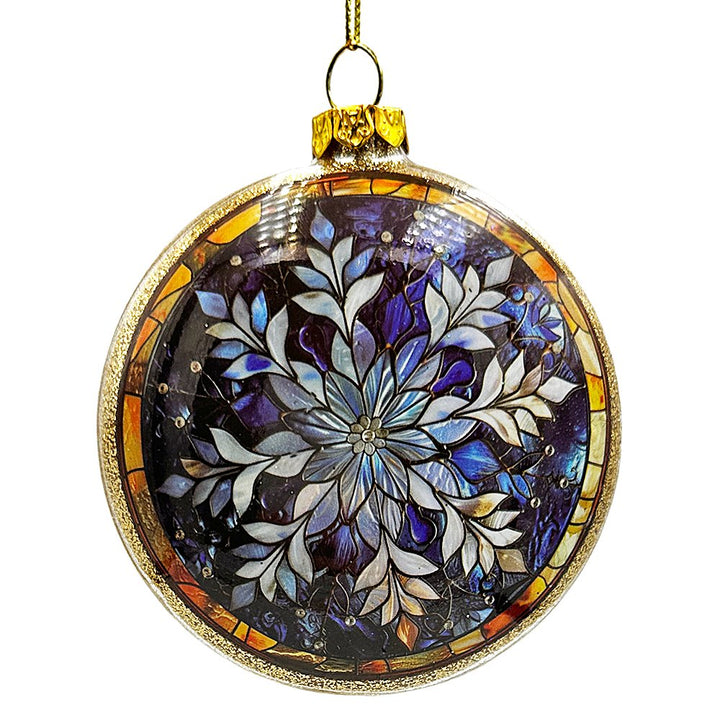 Festive Snowman Stained Glass Christmas Ornament Glass Ornament OrnamentallyYou