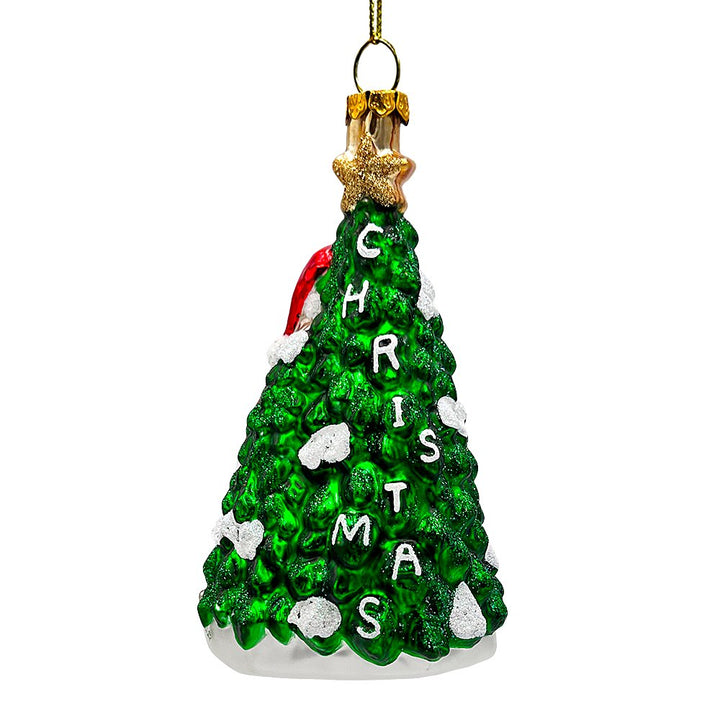 Santa with Woodland Animals Glass Christmas Ornament, Handblown Tree Decor Glass Ornament OrnamentallyYou