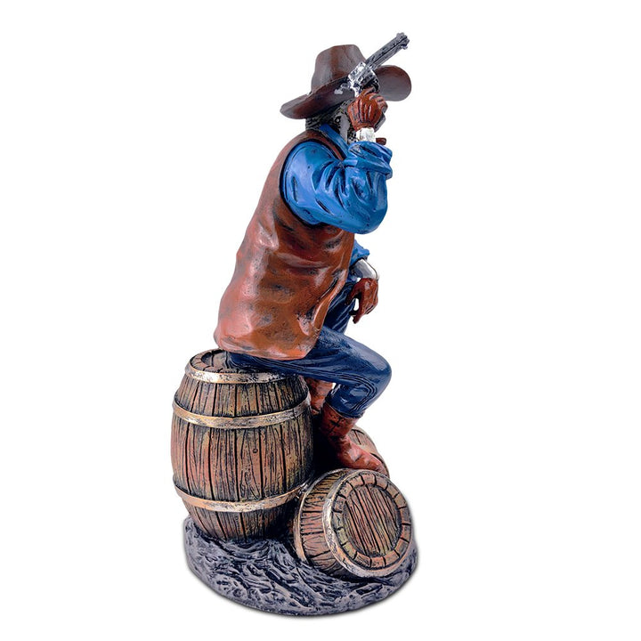 (Pre-Order) Western Skeleton Gunslinger Statue Figurine, 10" Gothic Cowboy Wild West Home Decor Resin Statues OrnamentallyYou
