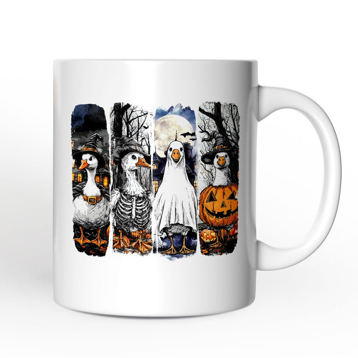 Halloween Goose in Costume Personalized Mug, Spooky Fall Geese Gift with Custom Name Personalized Ceramic Mug OrnamentallyYou 12oz Mug Non-Custom