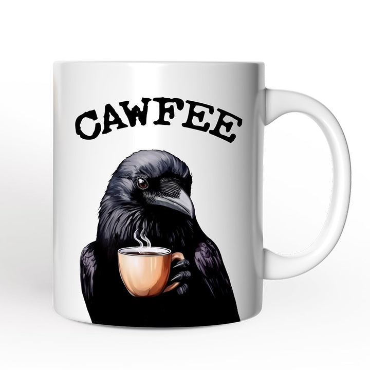 Cawfee Crow Personalized Mug, Funny Bird Lover Gift With Custom Name Personalized Ceramic Mug OrnamentallyYou 12oz Mug Non-Custom