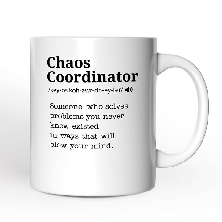 Chaos Coordinator Definition Personalized Mug, Funny Gift For Her With Name Personalized Ceramic Mug OrnamentallyYou 12oz Mug Non-Custom
