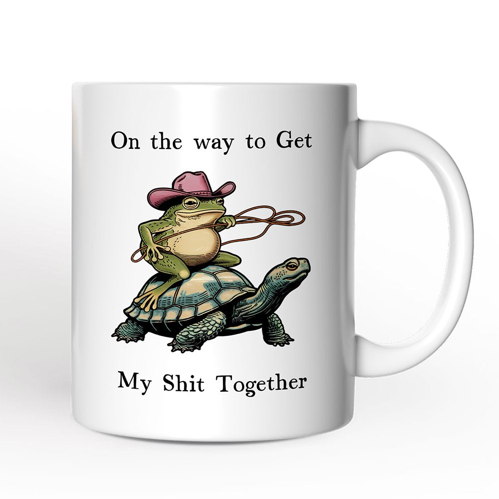 Cowboy Frog And Turtle Personalized Mug, Sarcastic Quote Gift With Custom Name Personalized Ceramic Mug OrnamentallyYou 12oz Mug Non-Custom