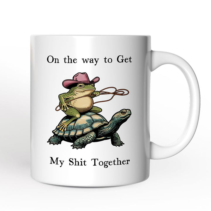 Cowboy Frog And Turtle Personalized Mug, Sarcastic Quote Gift With Custom Name Personalized Ceramic Mug OrnamentallyYou 12oz Mug Non-Custom