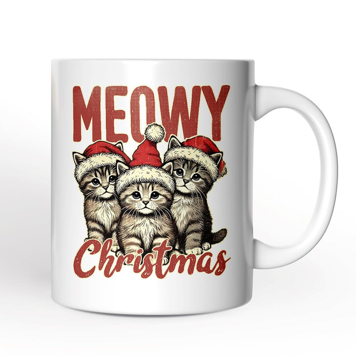 Cute Meowy Christmas Personalized Mug, Baby Cat Lover Gift with Custom Name Personalized Ceramic Mug OrnamentallyYou