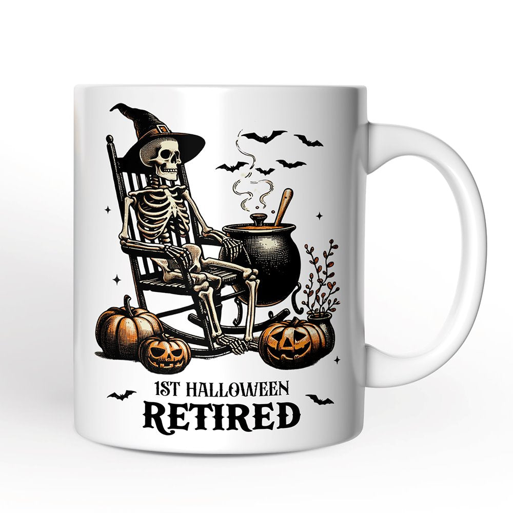Funny Retired Skeleton Mug, Personalized Halloween Mug Gift Personalized Ceramic Mug OrnamentallyYou 12oz Mug Non-Custom