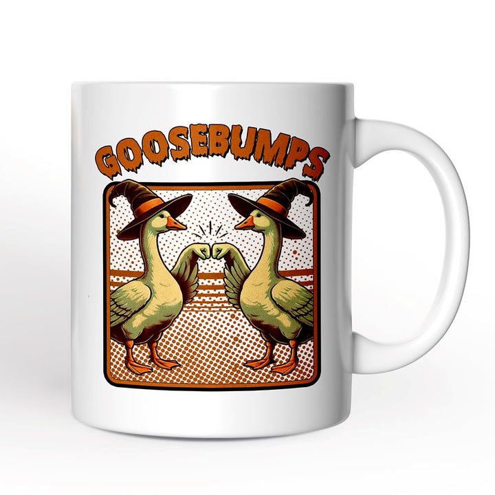 Goosebumps Personalized Mug, Retro Best Friend Halloween Goose Gift with Custom Names Personalized Ceramic Mug OrnamentallyYou 12oz Mug Non-Custom