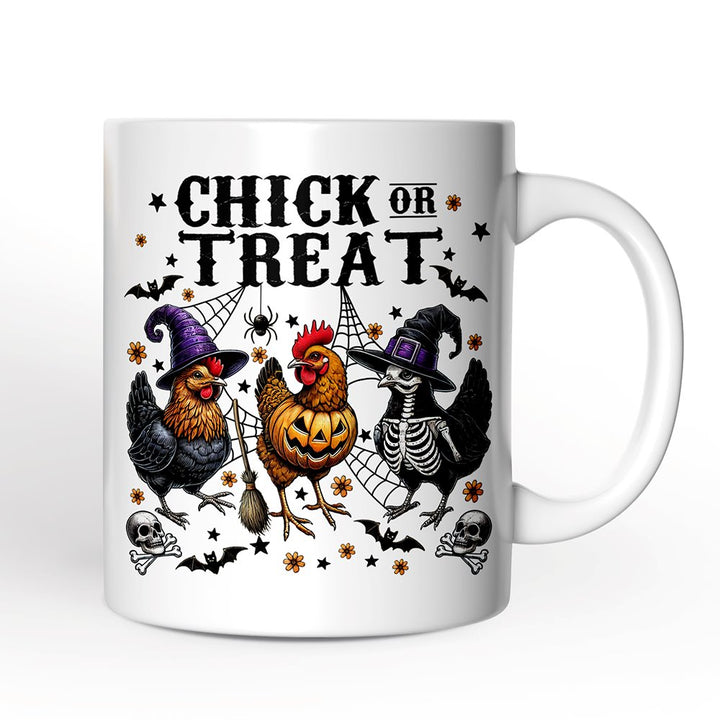 Halloween Chickens Personalized Mug, Chick or Treat Funny Farmhouse Custom Gift Personalized Ceramic Mug OrnamentallyYou