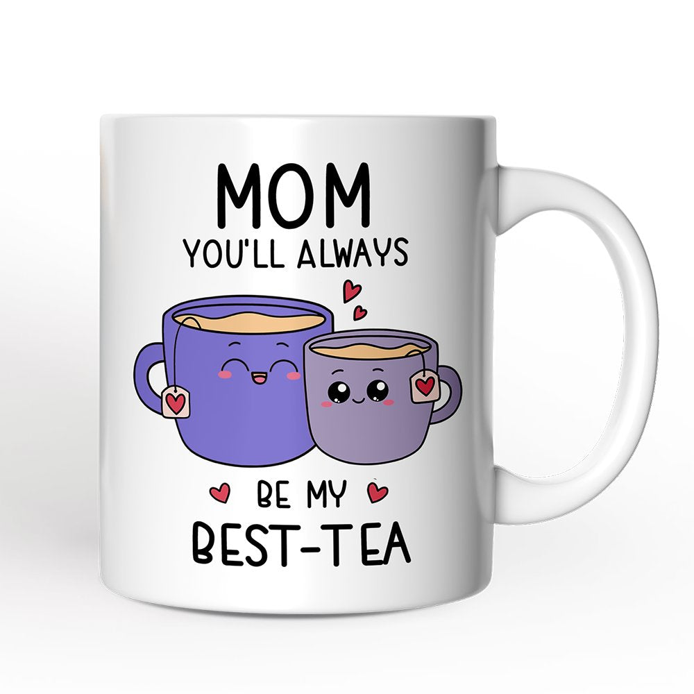 Mom Best-Tea Personalized Mug, Mother Best Friend Gift From Adults Children's With Custom Name Personalized Ceramic Mug OrnamentallyYou