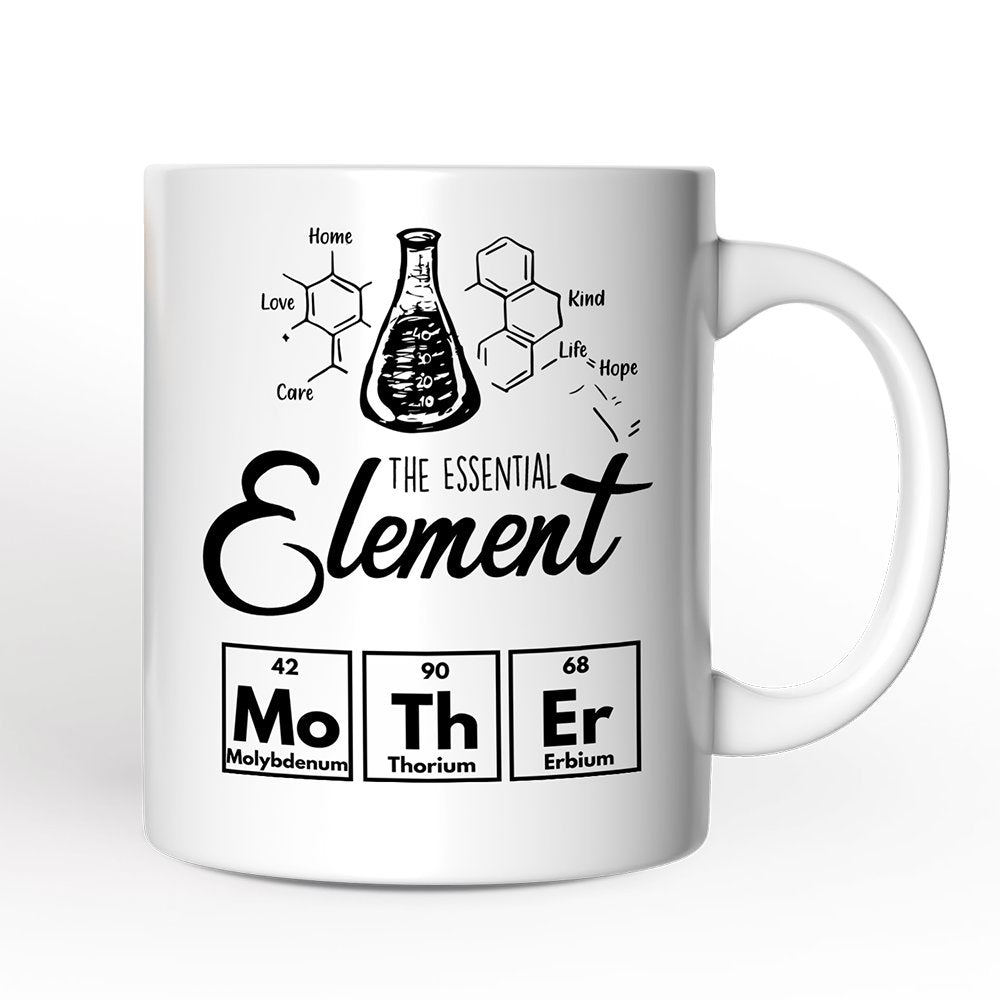 The Essential Element Mother Personalized Mug, Science Chemistry Periodic Table Gift For Mom With Custom Name Personalized Ceramic Mug OrnamentallyYou 12oz Mug Non-Custom