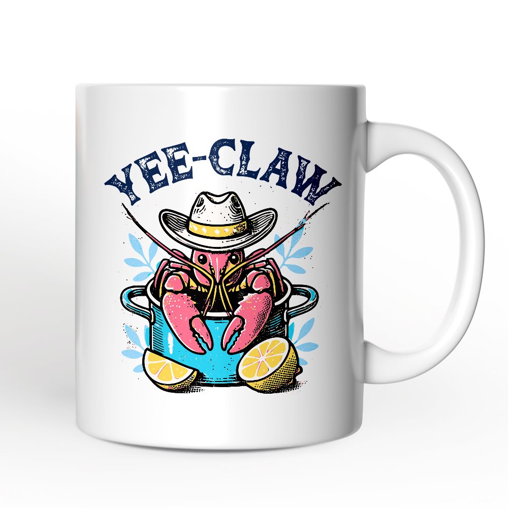 Crawfish Yee-Claw Western Cowboy Personalized Mug, Summer Boil Season Gift with Custom Name for Fisherman Personalized Ceramic Mug OrnamentallyYou 12oz Mug Non-Custom
