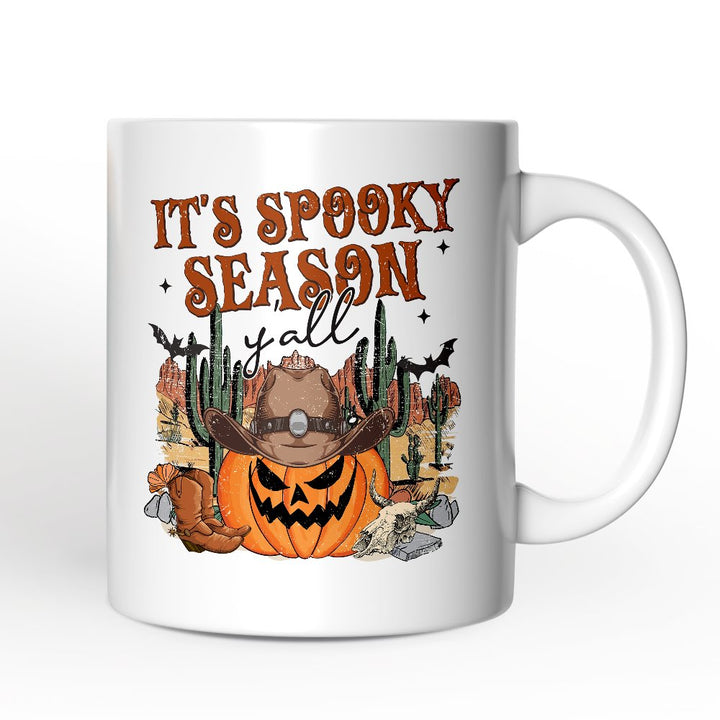 It's Spooky Season Y'all Personalized Mug, Funny Western Halloween Gift with Custom Name Personalized Ceramic Mug OrnamentallyYou 12oz Mug Non-Custom