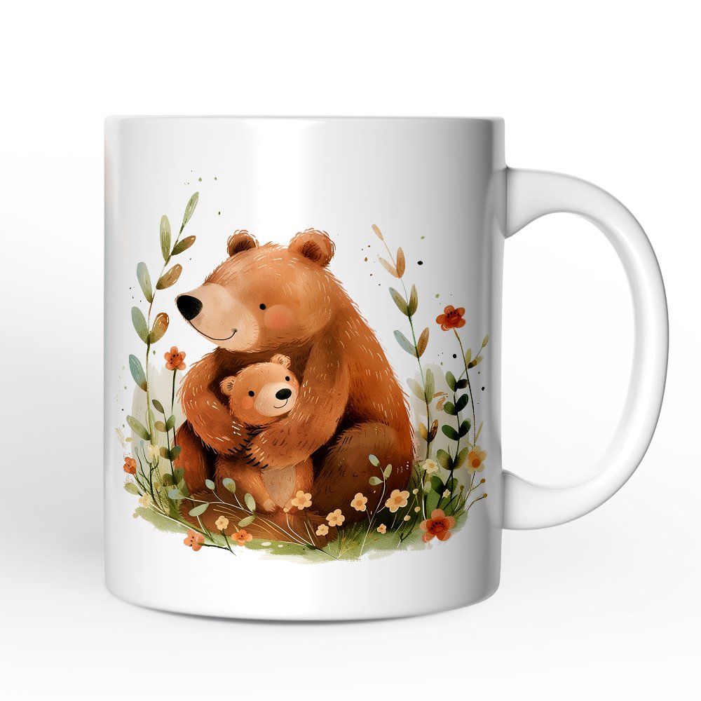 Mom and Baby Bear Personalized Mug, Mother's Day Custom Gift with Name Non-Custom 12oz