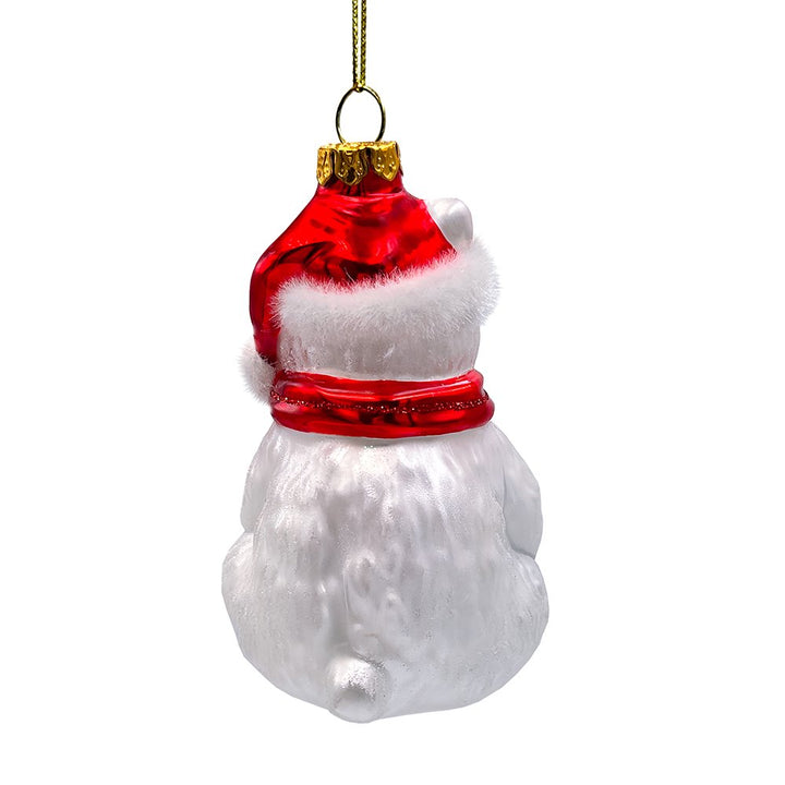 Classic White Polar Bear Glass Christmas Ornament Glass Ornament OrnamentallyYou