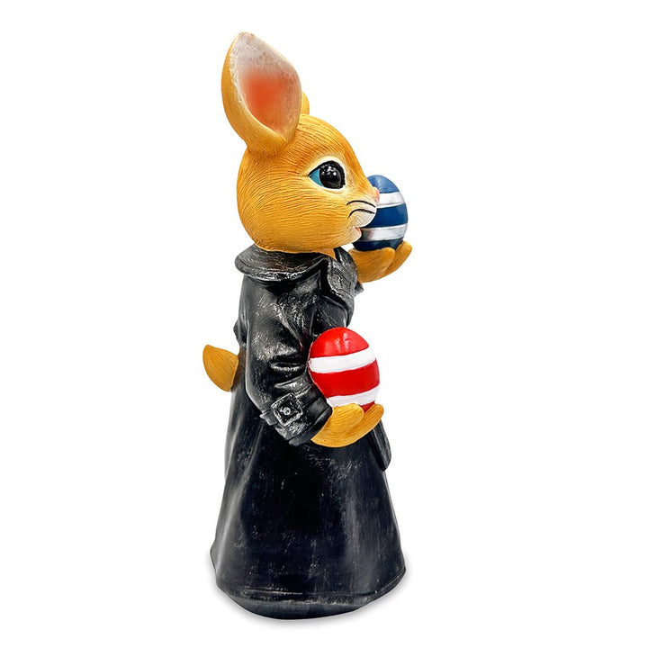 (Pre-Order) Covert Carrot Collector Funny Bunny Agent Figurine, 7" Dueling Easter Rabbit Garden Statue Resin Statues OrnamentallyYou
