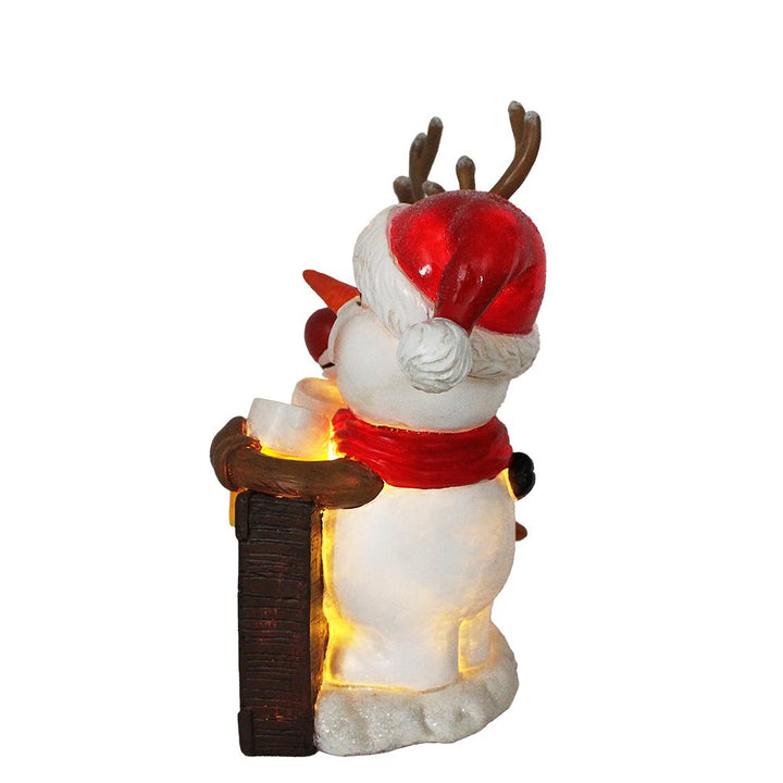 (Pre-Order) It's the Most Wonderful Time for a Beer Festive Figurine, 8" Snowman and Reindeer Christmas Party Statue Resin Statues OrnamentallyYou