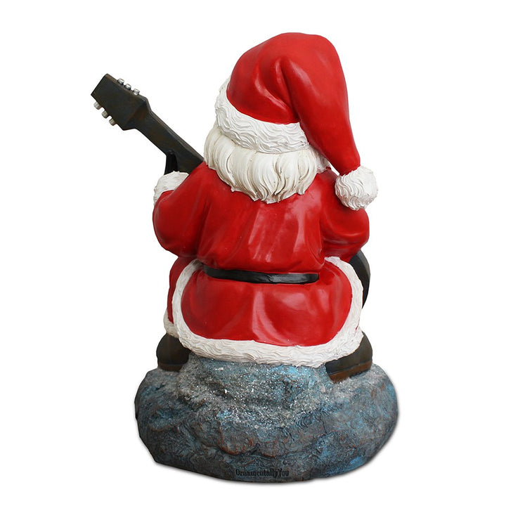(Pre-Order) Merry Vibes Rockstar Santa Christmas Figurine, 10" Rock n Roll Lover Gift Garden Statue Resin Statues OrnamentallyYou