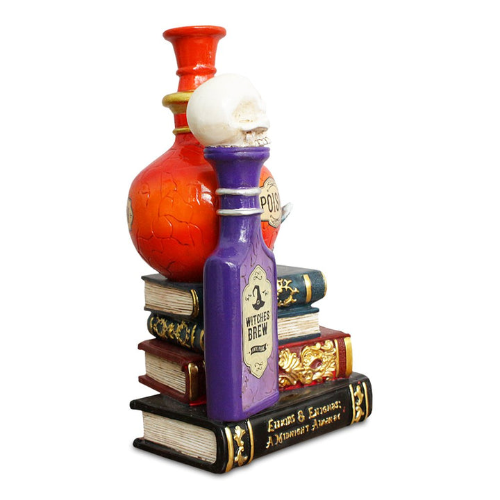 (Pre-Order) Sorcerer’s Syrups Spooky Lighted Figurine, 8" Potions Poisons and Books Halloween Statue Resin Statues OrnamentallyYou