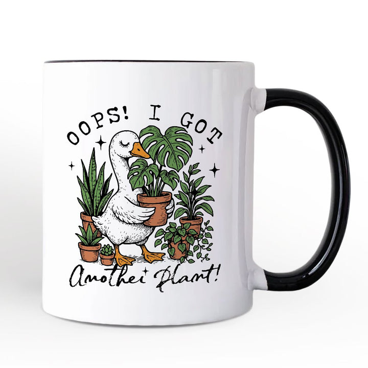 Oops I Got Another Plant Goose Personalized Mug, Sarcastic Gardening Humor Gift with Custom Name Personalized Ceramic Mug OrnamentallyYou White - Black Non-Custom