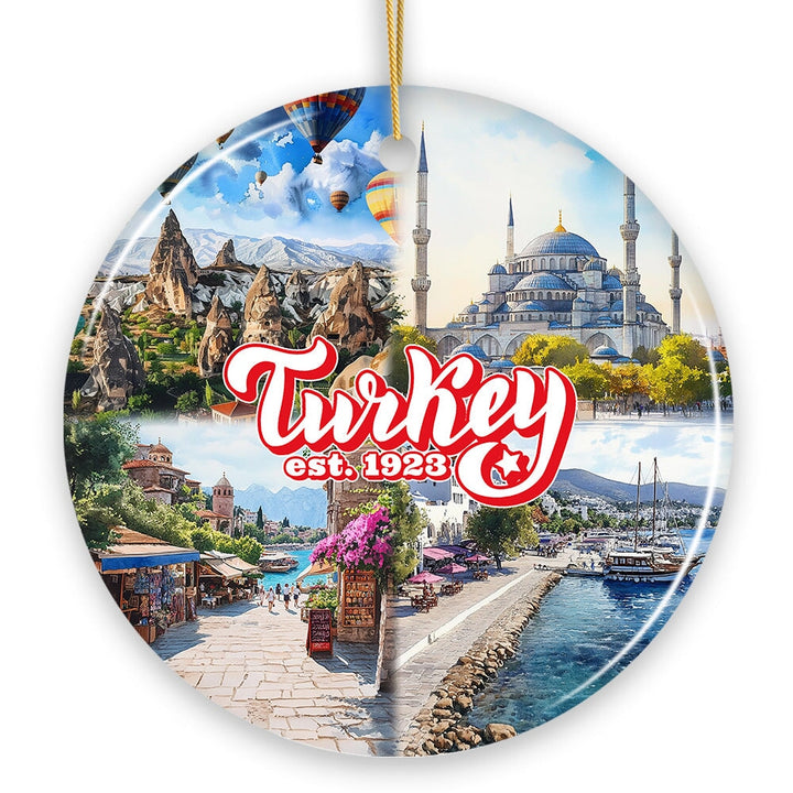 Culturally Vibrant Turkey Ceramic Ornament, Ottoman Souvenir and Christmas Tree Decor Ceramic Ornament OrnamentallyYou