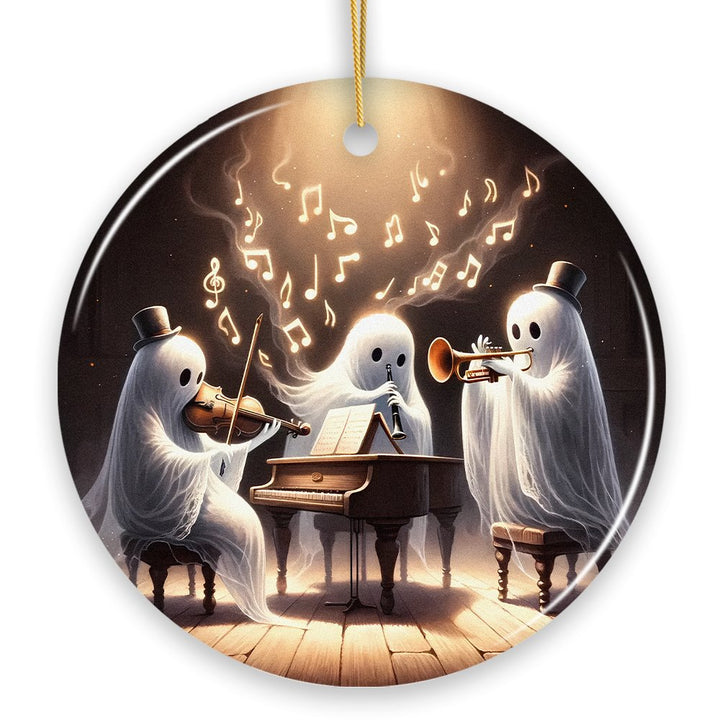 Ghostly Triumvirate Musical Prodigies Ornament, Whimsical Horror Musicians Unique Halloween Tree Gift Ceramic Ornament OrnamentallyYou