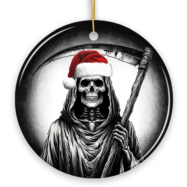 Haunting Santa Grim Reaper Ornament, Spooky Christmas Decor for Unique Halloween Tree Gift Ceramic Ornament OrnamentallyYou