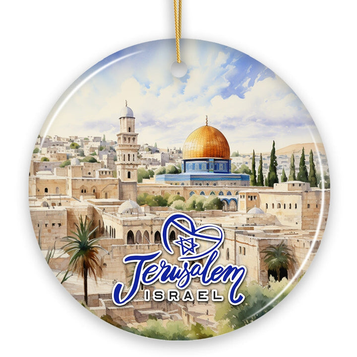 Jerusalem Israel Classic Artwork Ornament, Jewish Souvenir and Gift Ceramic Ornament OrnamentallyYou