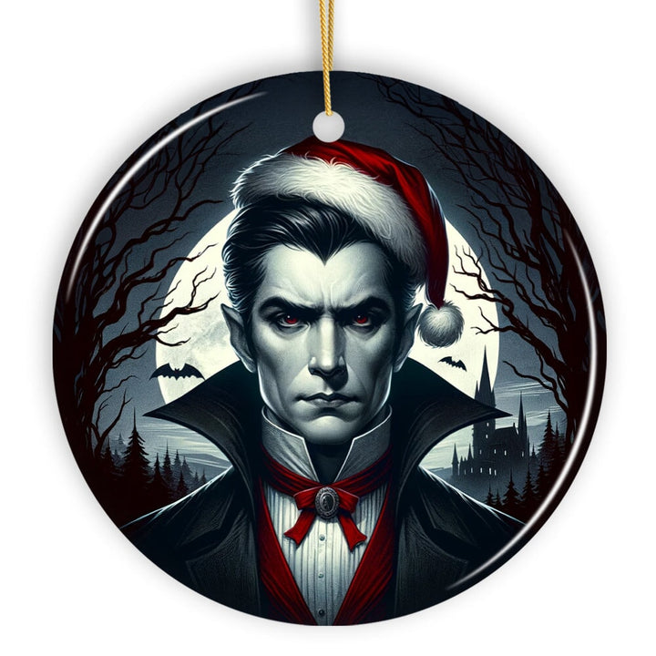 Midnight Terror Dracula Ornament, Sinister Holiday Keepsake and Halloween Tree Decor Ceramic Ornament OrnamentallyYou
