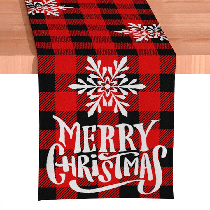 Plaid Merry Christmas 72" Jacquard Table Runner, High Quality Holiday Rectangle Tablecloth Decoration Table Runner OrnamentallyYou