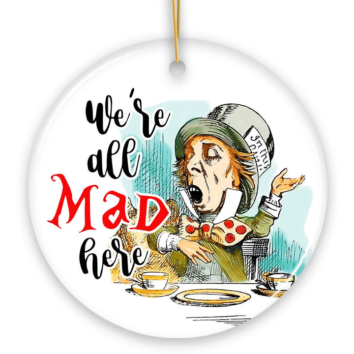 The Mad Hatter Tea Party Ornament, Vintage 1860s Christmas Decor Ceramic Ornament OrnamentallyYou