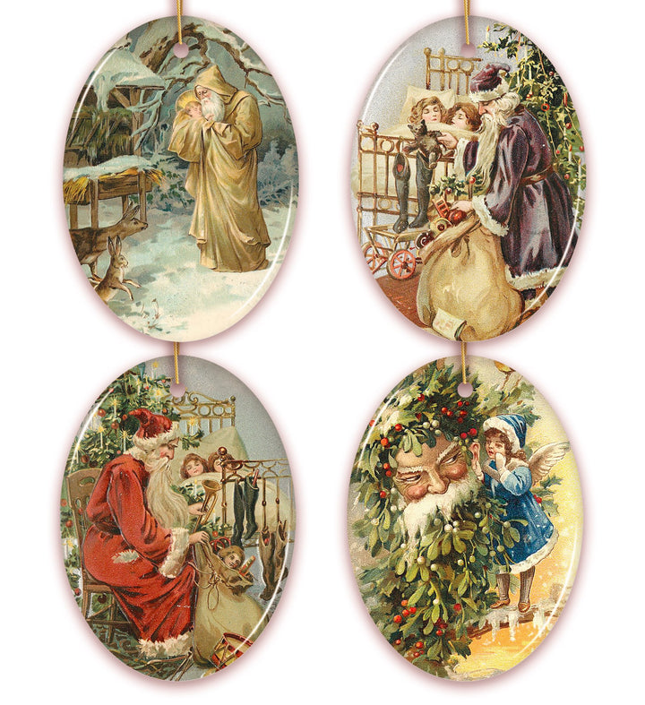 Father Santa Victorian Style Ceramic Christmas Ornament Bundle Ornament Bundle OrnamentallyYou