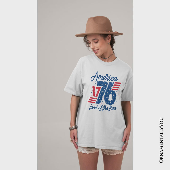 America 1776 Land of the Free T-Shirt, Vintage 4th of July Tee
