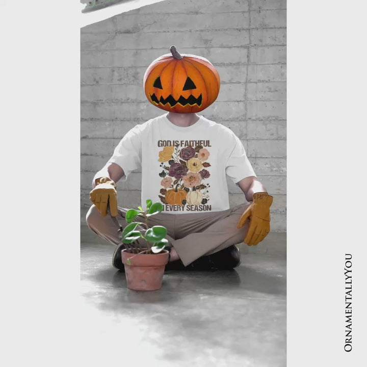 God Is Faithful in Every Season Floral T-Shirt, Christian Fall Tee