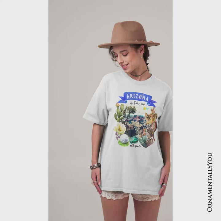 Artistic Arizona State Themes and Landmarks T-Shirt, Tee for History and Travel Lovers