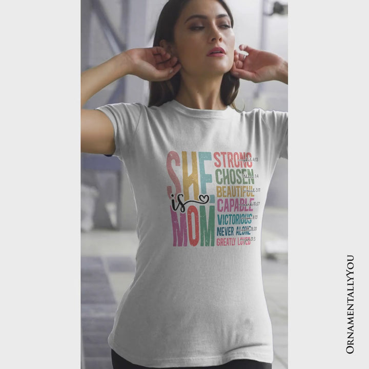 Inspirational Christian Mom T-Shirt, Affirmation White Tee for Strong and Motivated Mothers