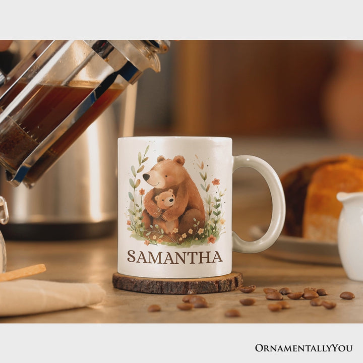 Mom and Baby Bear Personalized Mug, Mother's Day Custom Gift with Name