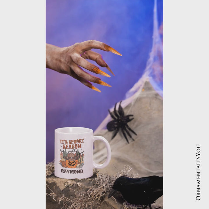 It's Spooky Season Y'all Personalized Mug, Funny Western Halloween Gift with Custom Name