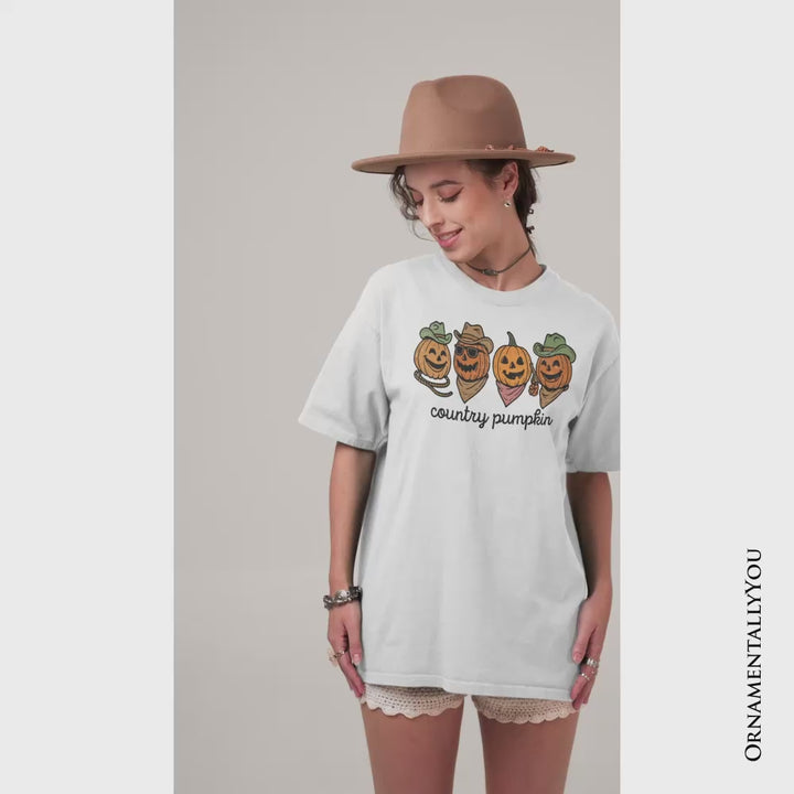 Country Pumpkin Rustic T-Shirt, Cute Fall Tee for Autumn Season