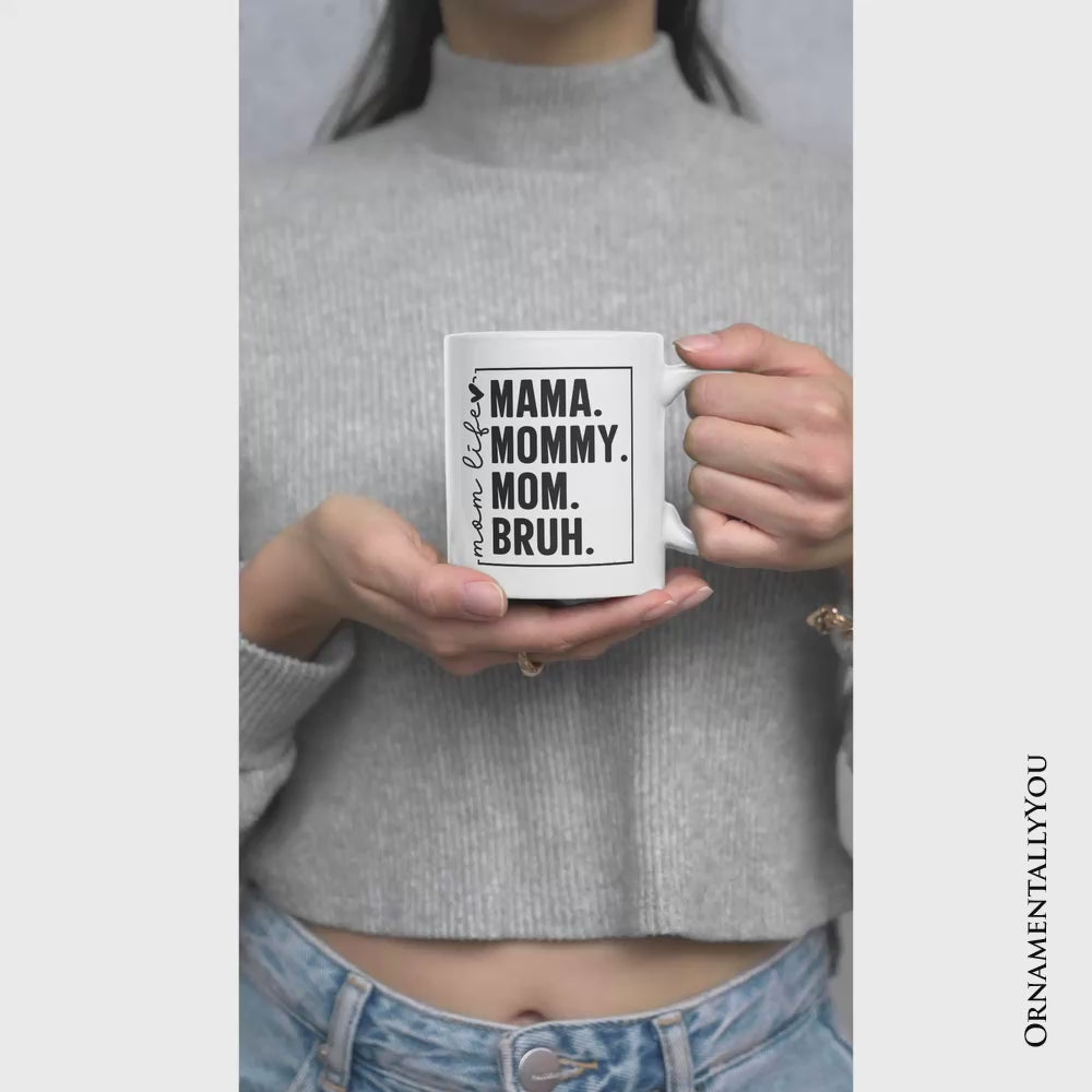 Funny Mom's Life Mug, Minimalist Stylish Gift For Mothers