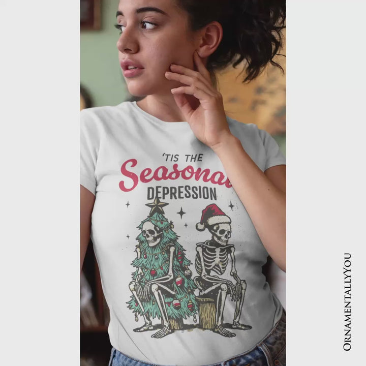 Tis the Seasonal Depression T-Shirt, Dark Humor Christmas Tee for Festive Mood Swingers