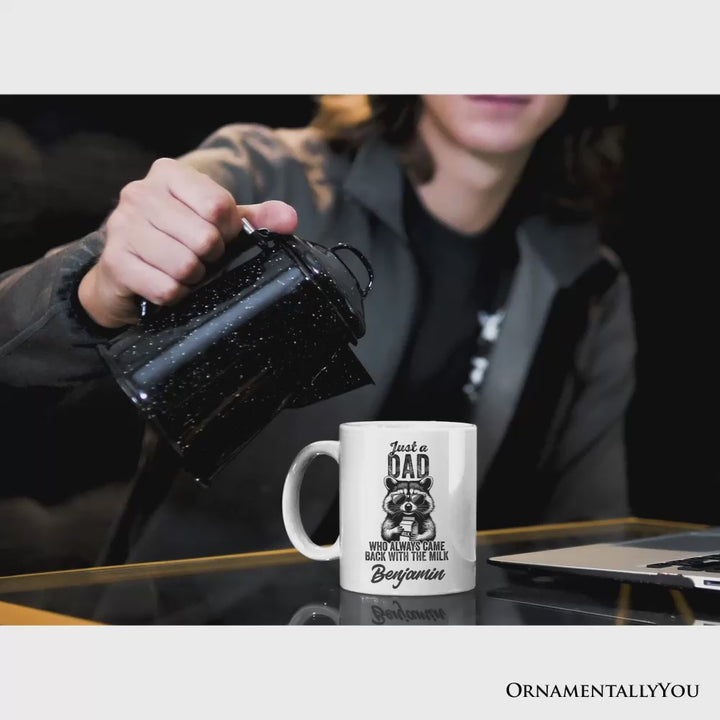 Just a Dad Who Back With Milk Personalized Mug, Funny Dad Gift with Custom Name