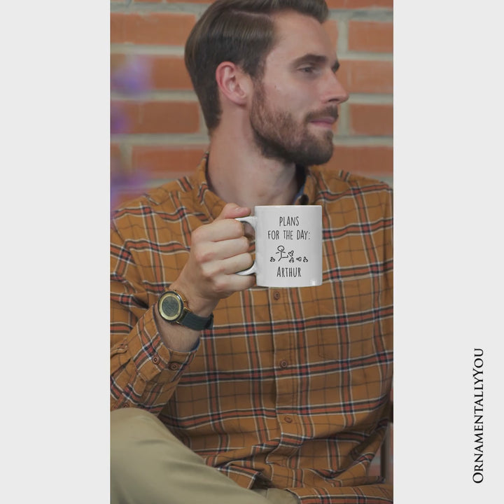 Plans for the Day Personalized Mug, Funny Minimalist Sarcastic Gift with Custom Name