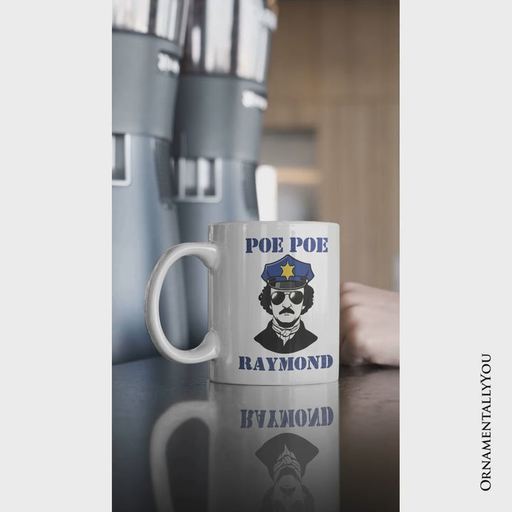 Police Edgar Allan Poe Poe Personalized Mug, Funny Gift with Custom Name
