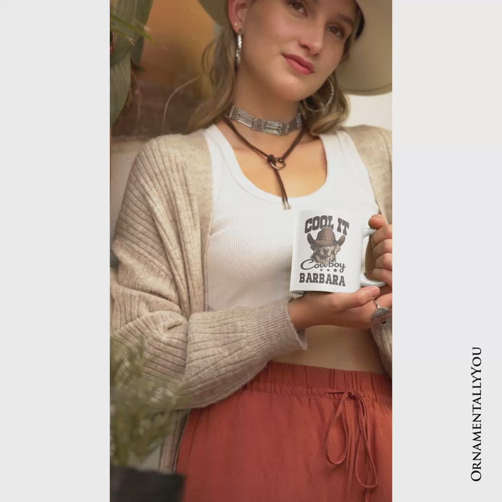 Cool It Cowboy Personalized Mug, Retro Western Golden Retriever Country Lovers Gift With Custom Name