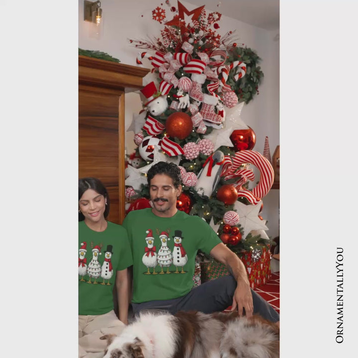 Vintage Christmas Silly Goose T-Shirt, Snowman Spoof Winter Tee