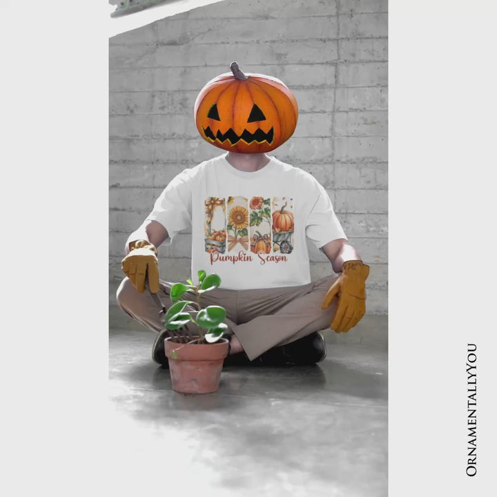 Pumpkin Season T-Shirt, Fall Sunflower Coquette Bow Autumn Tee