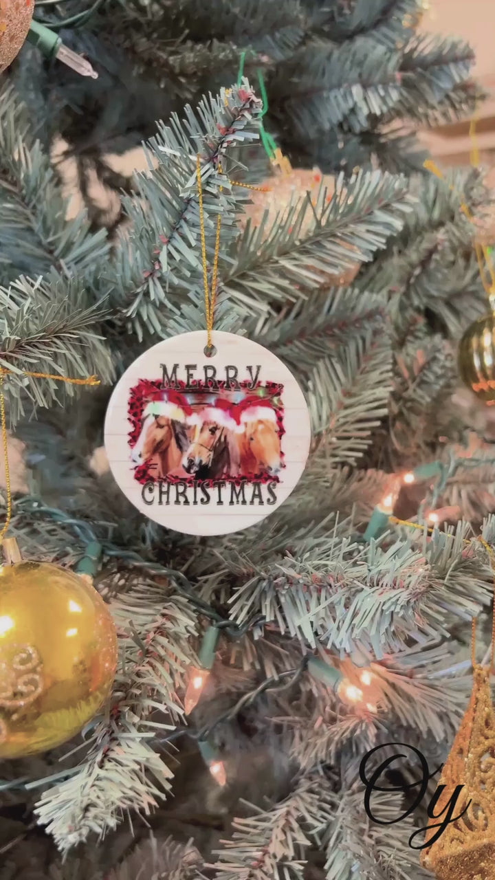 Merry Christmas Horse Stable Christmas Ornament