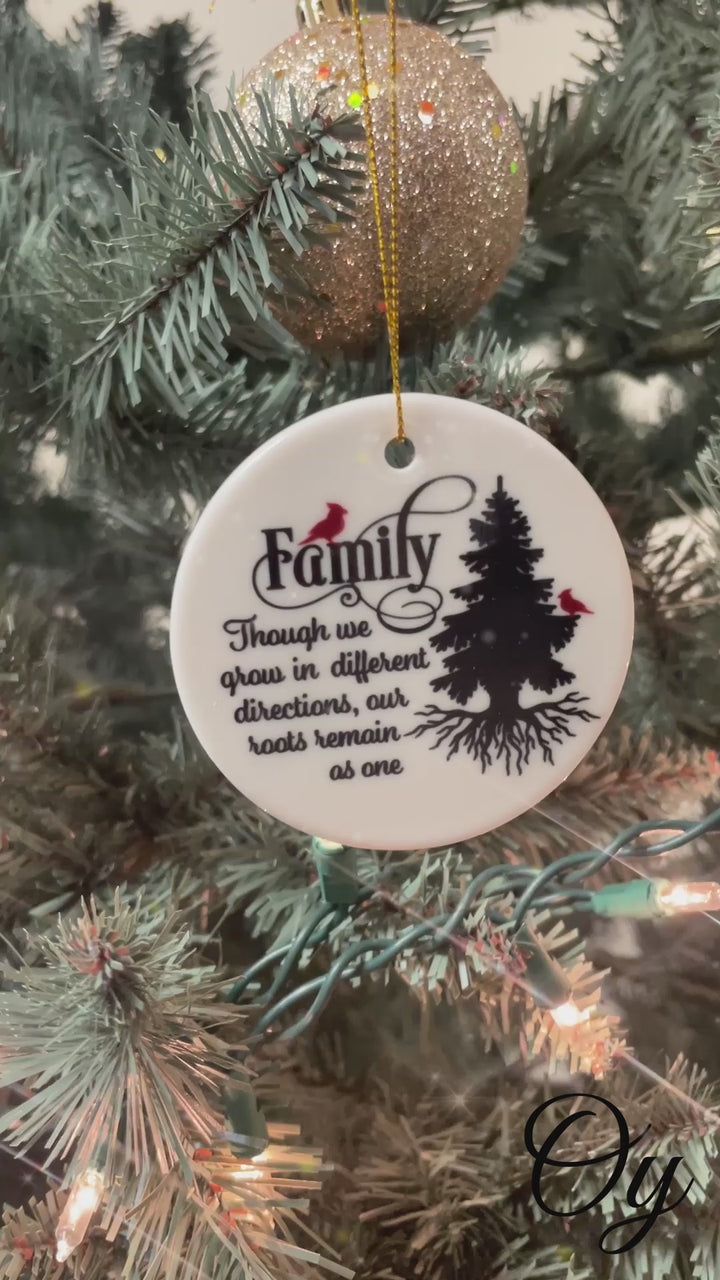 Lovely Family Quote Christmas Ornament