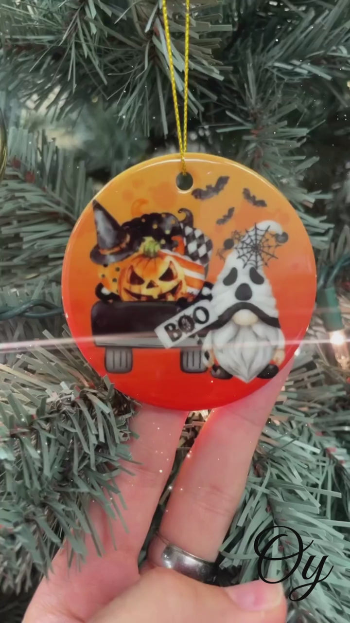 Boo! Halloween Ghost Gnome Ornament